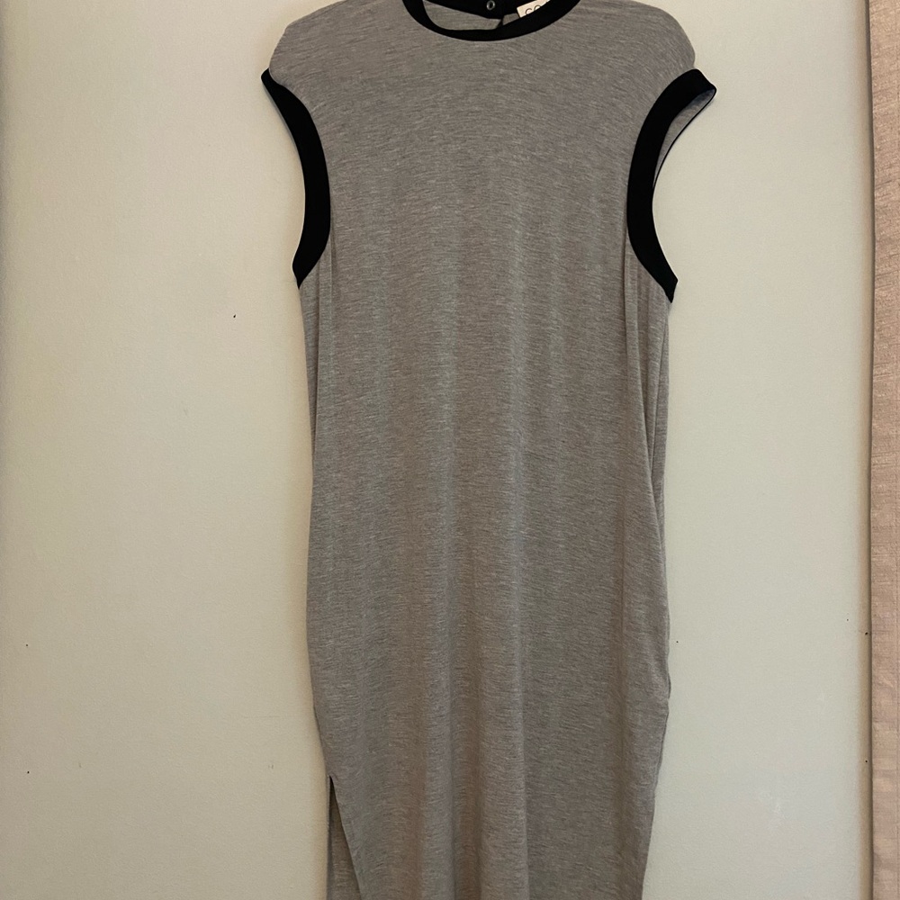Gray Sleeveless Midi Dress